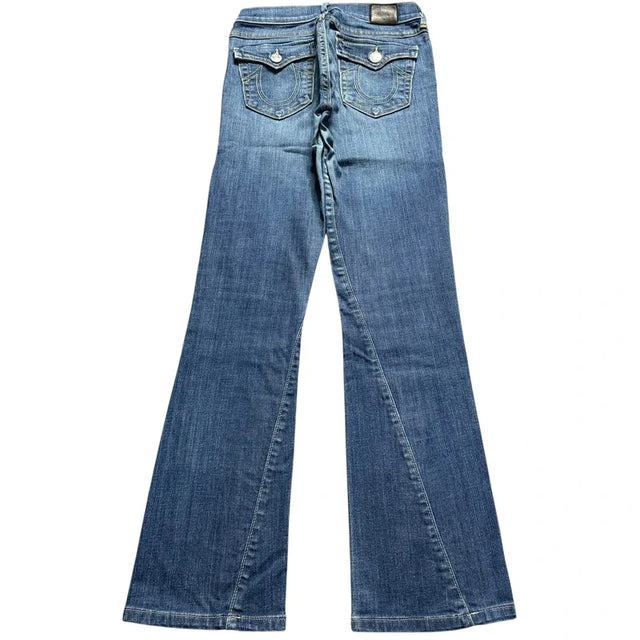 True Religion flared/bootcut low waist women designer jeans(w26)