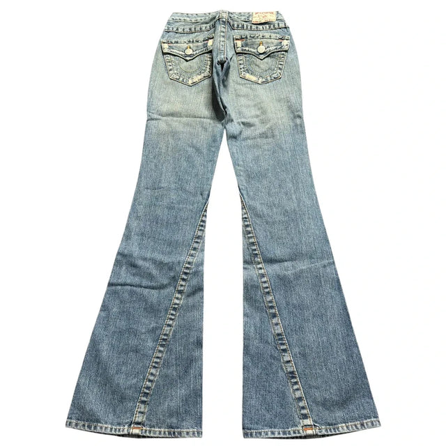 True Religion flared/bootcut low waist women designer jeans(w25)