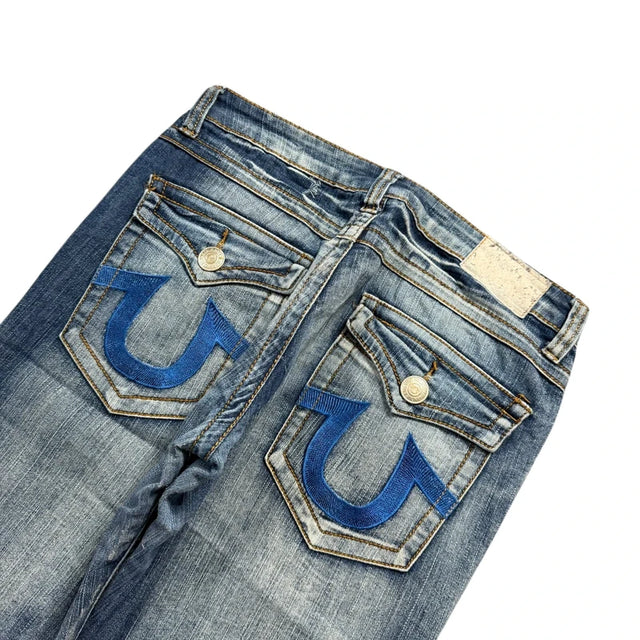 True Religion straight leg low waist women designer jeans(w29)