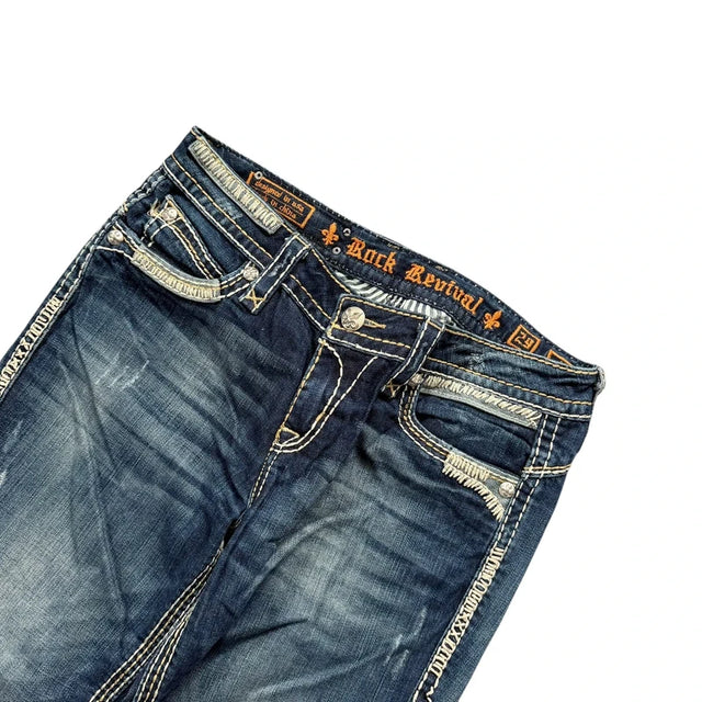 Rock Revival flared/bootcut low waist women designer jeans(w29)
