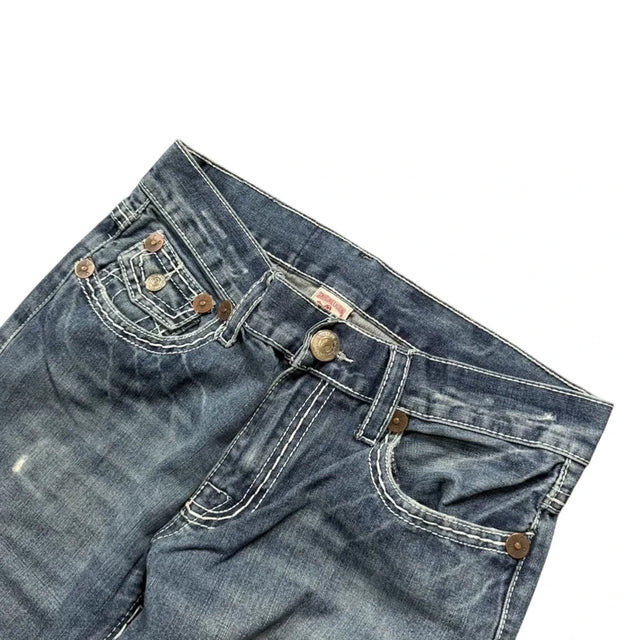 True Religion baggy/straight leg unisex designer jeans(w33)