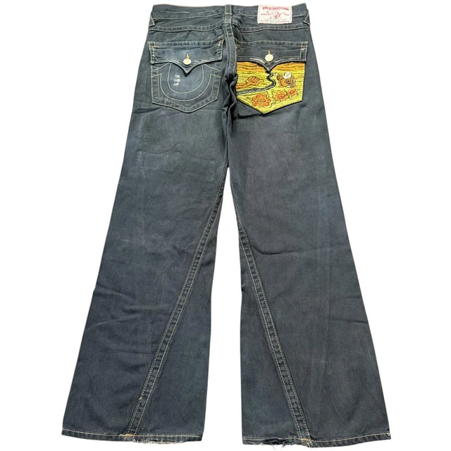 True Religion baggy bootcut unisex designer Jeans(w32)