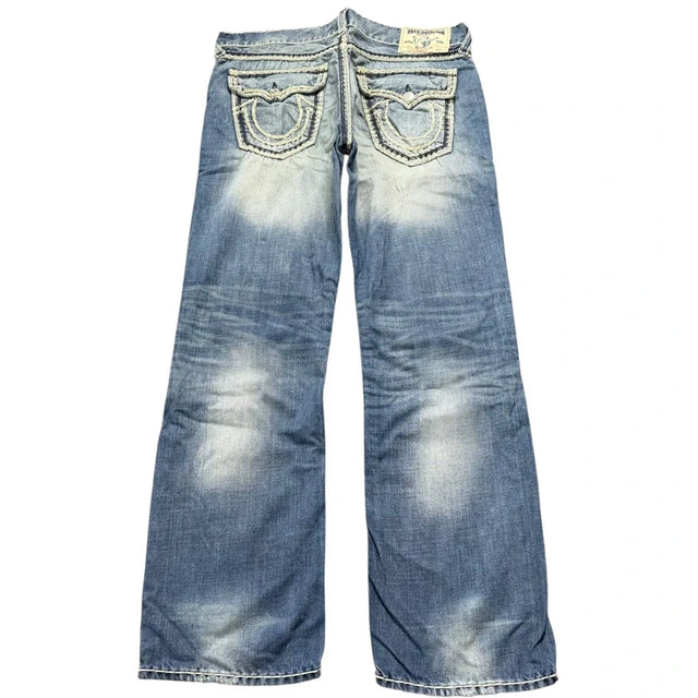 True Religion baggy/straight leg unisex designer jeans(w38)
