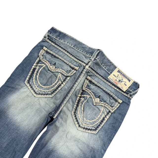 True Religion baggy/straight leg unisex designer jeans(w38)