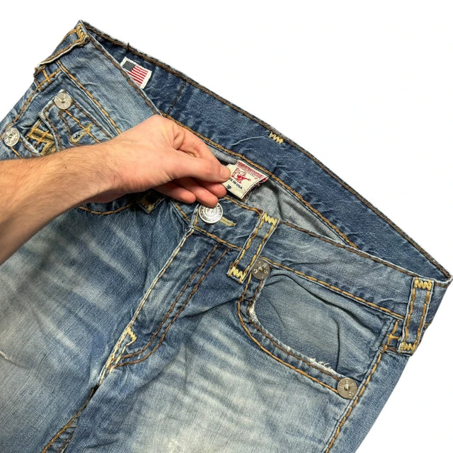 True Religion baggy/straight leg unisex designer Jeans(w36)