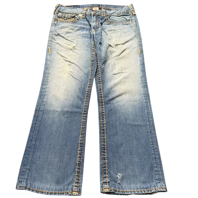 True Religion baggy/straight leg unisex designer Jeans(w36)