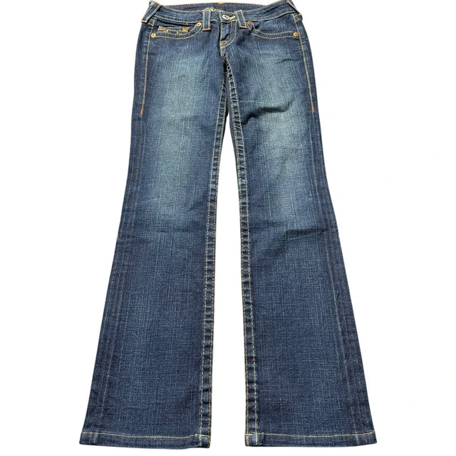 True Religion straight leg low waist women designer jeans(w26)