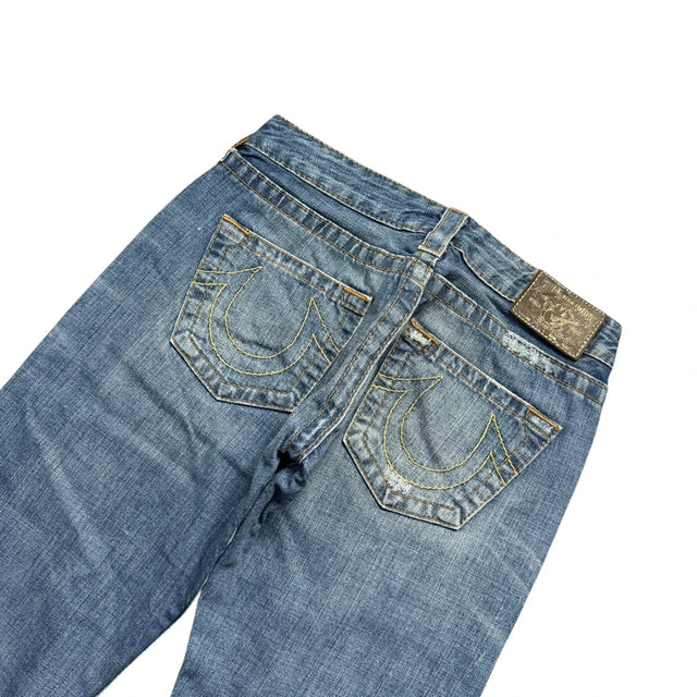 True Religion flared/bootcut low waist women designer jeans(w28)
