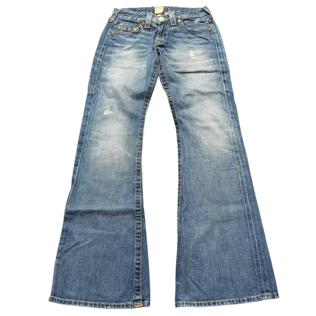 True Religion flared/bootcut low waist women designer jeans(w28)