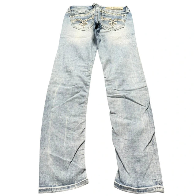 Rock Revival low waist women designer skinny jeans(w27)