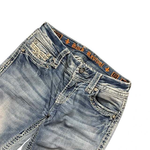 Rock Revival low waist women designer skinny jeans(w27)
