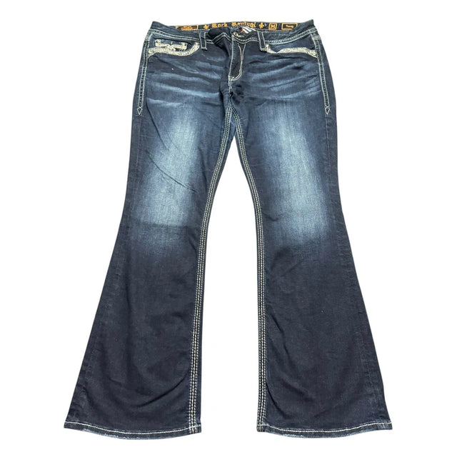 Rock Revival flared/bootcut low waist women designer jeans(w34)