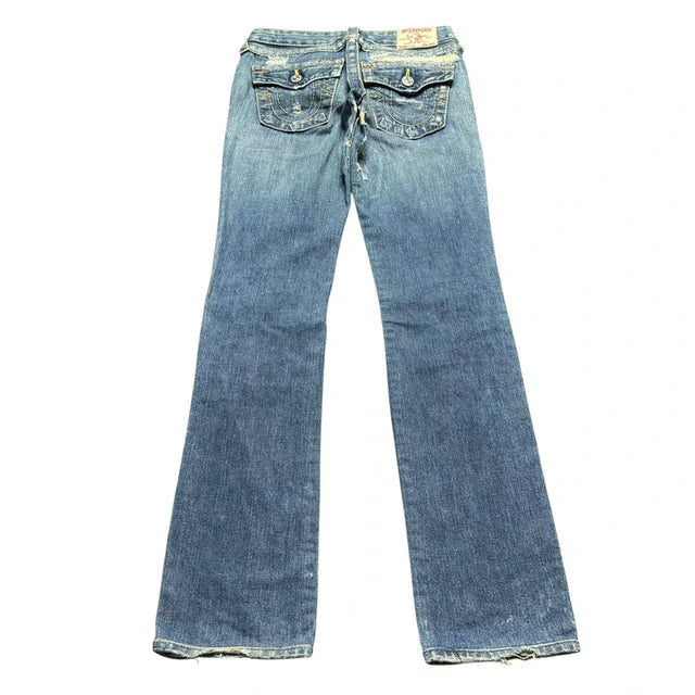 True Religion straight leg low waist women designer jeans(w25)