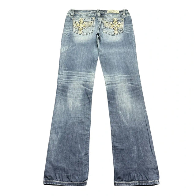 Miss me straight leg low waist women designer jeans(w29)