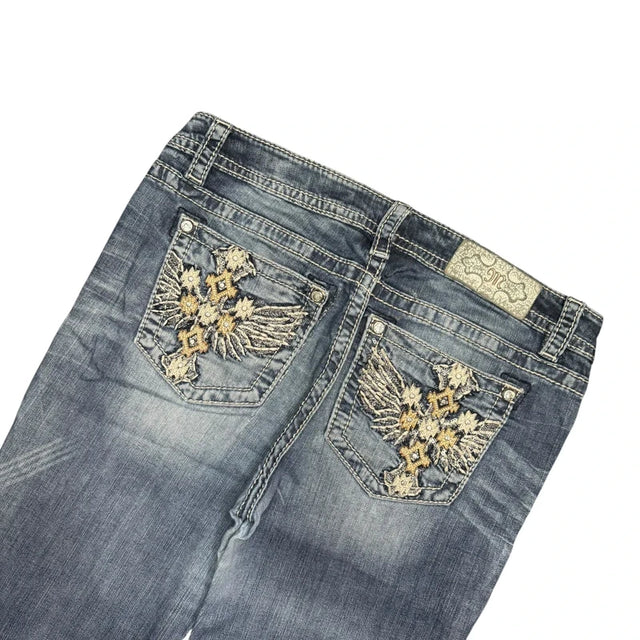Miss me straight leg low waist women designer jeans(w29)