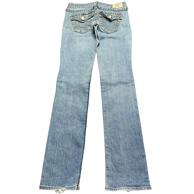 True Religion straight leg low waist women designer jeans(w26)