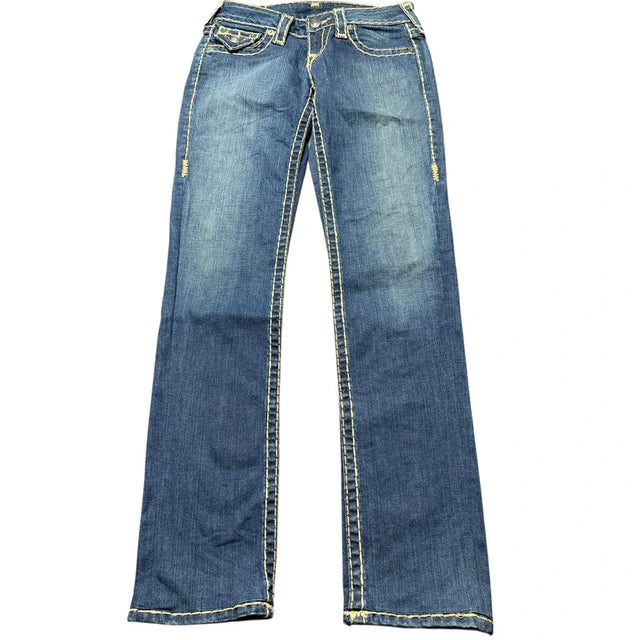 True Religion straight leg low waist women designer jeans(w26)