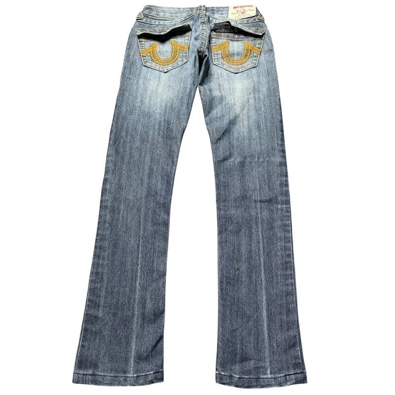 True Religion Straight leg low waist women designer Jeans(w25)