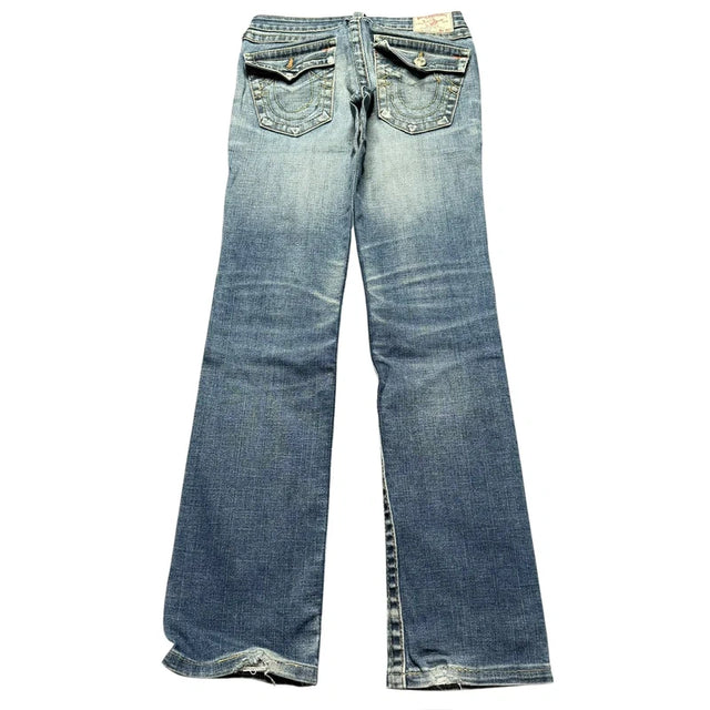 True Religion straight leg low waist women designer jeans(w27)