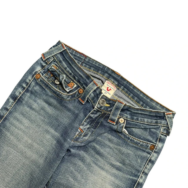 True Religion straight leg low waist women designer jeans(w27)