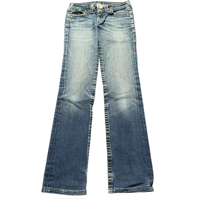 True Religion straight leg low waist women designer jeans(w27)