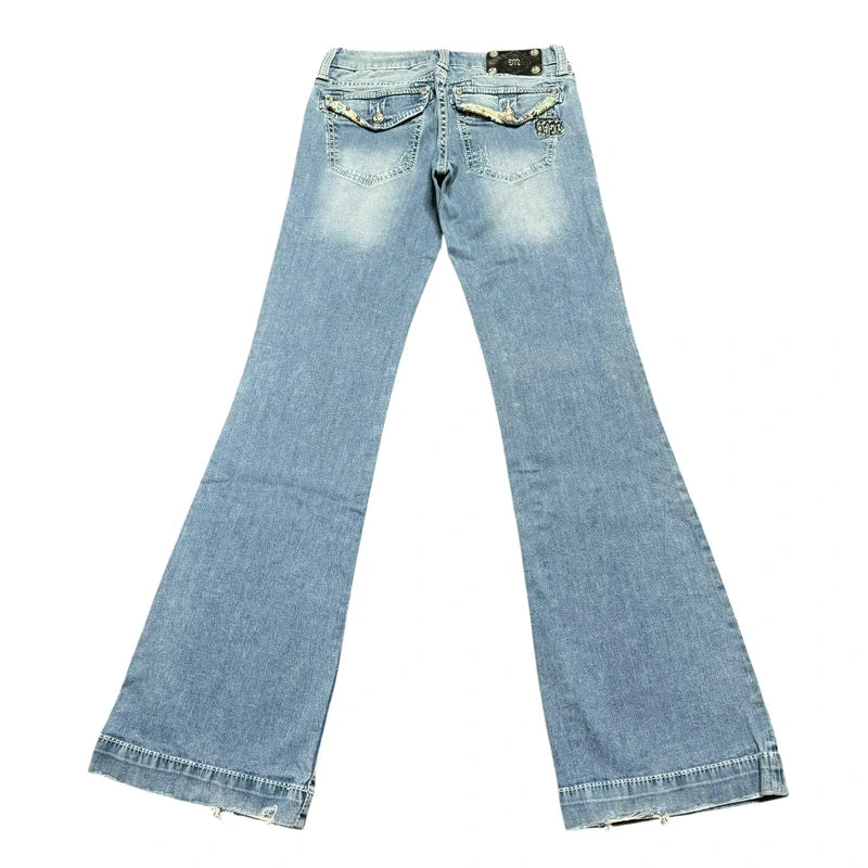 Miss me flared wide leg women designer jeans(w27)