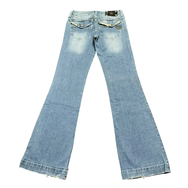 Miss me flared wide leg women designer jeans(w27)