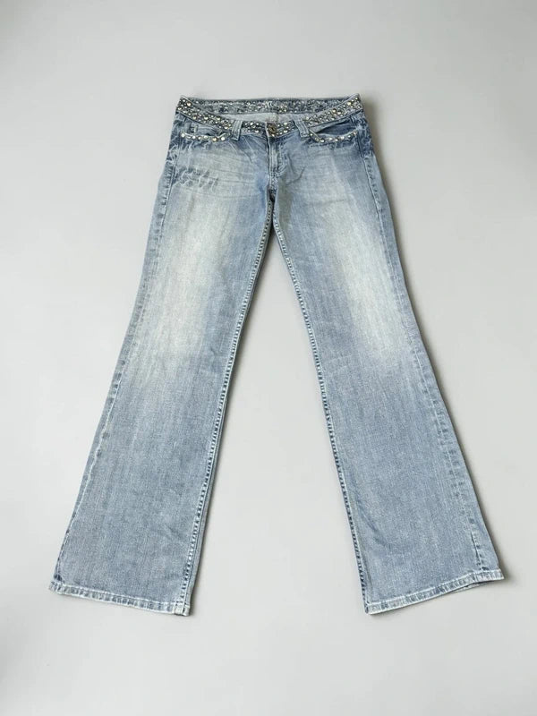 Miss me wide leg bootcut low waist Women Designer Jeans(w32)