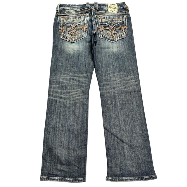 Rock Revival relaxed straight leg unisex designer Jeans(w34)