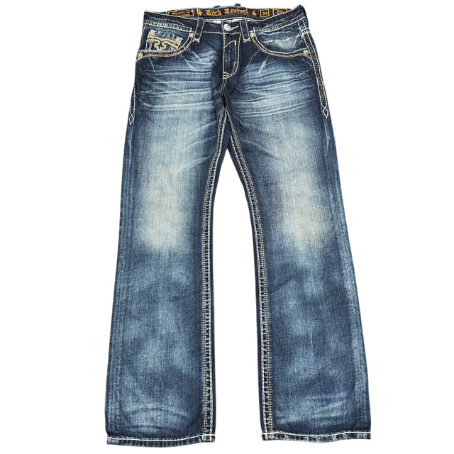 Rock Revival straight leg unisex designer Jeans(w34)