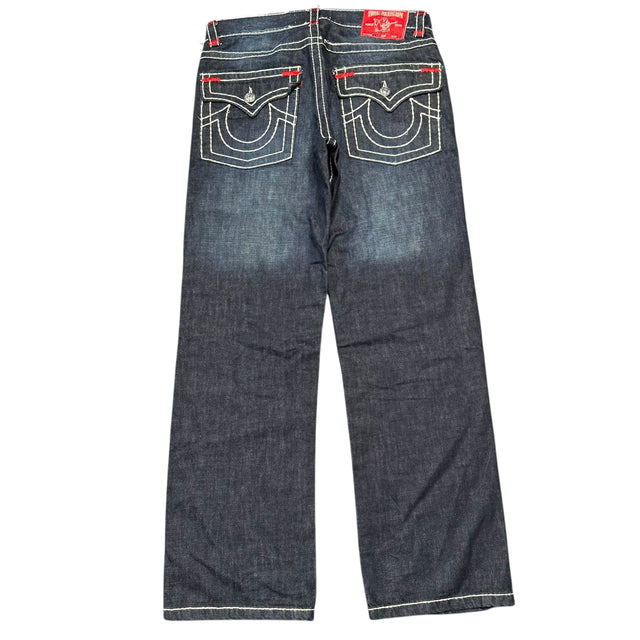 True Religion baggy/straight leg unisex designer Jeans(w34)