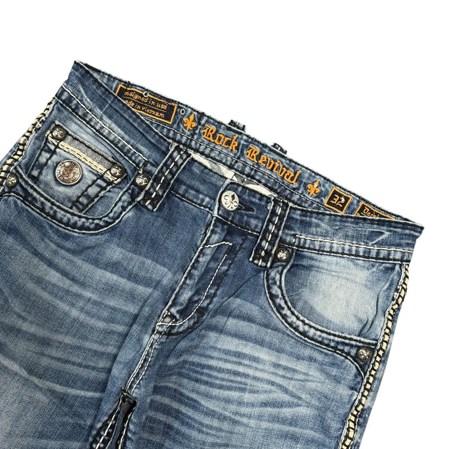 Rock Revival straight leg unisex designer Jeans(w32)