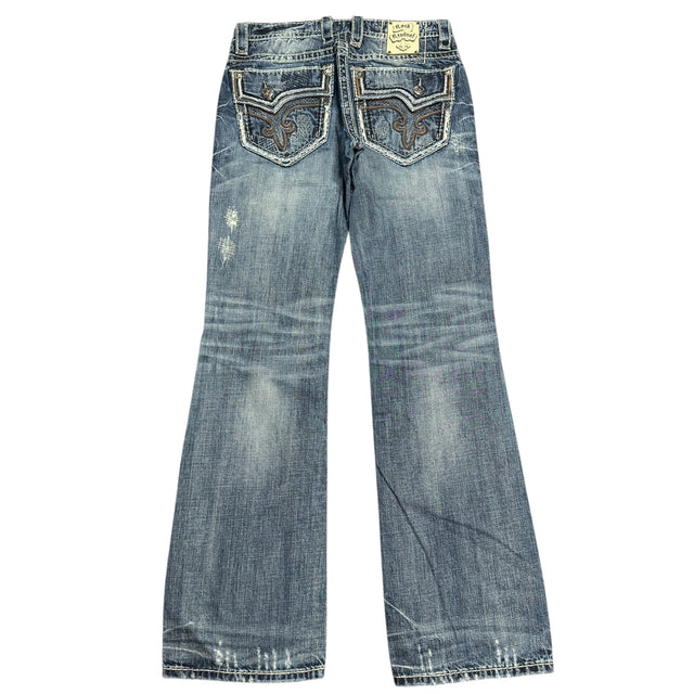 Rock Revival baggy/straight leg unisex designer Jeans(w32)