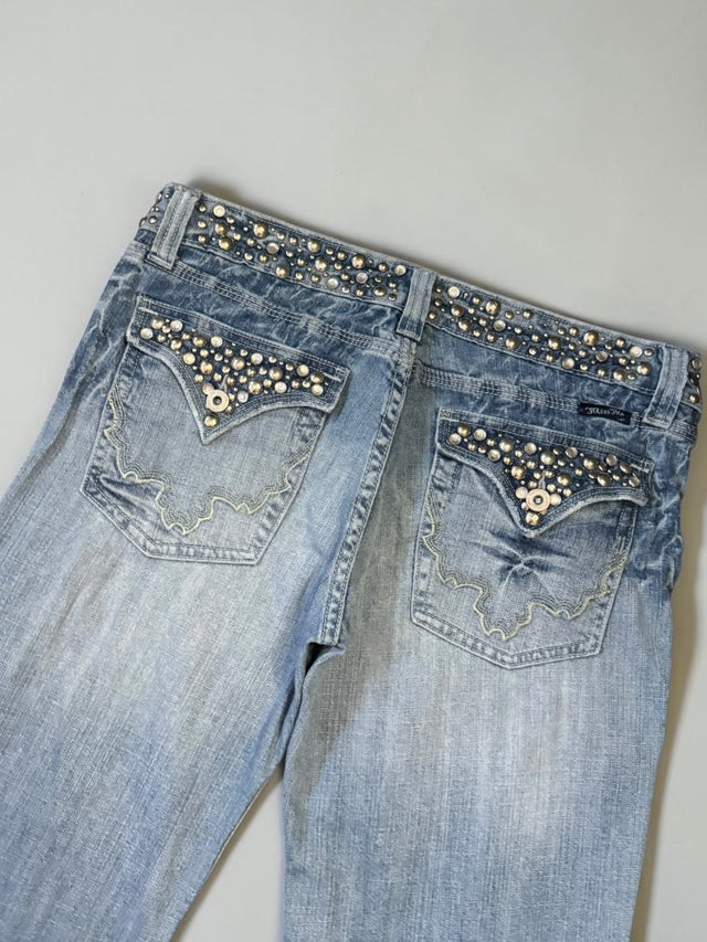 Miss me wide leg bootcut low waist Women Designer Jeans(w32)
