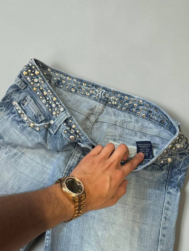 Miss me wide leg bootcut low waist Women Designer Jeans(w32)