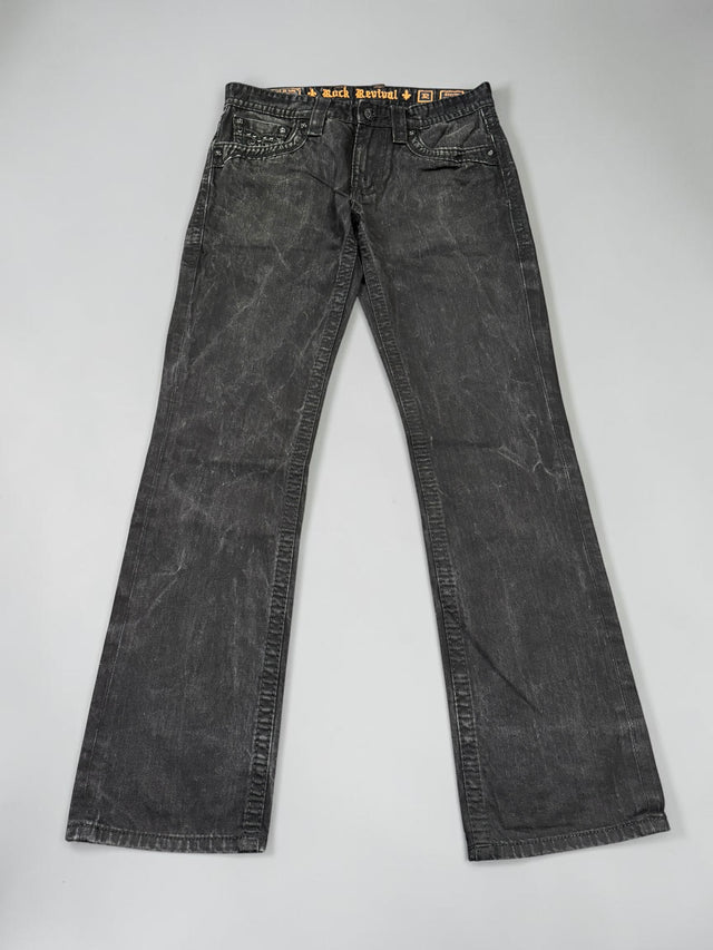 Rock Revival baggy/straight leg unisex designer jeans(w32)