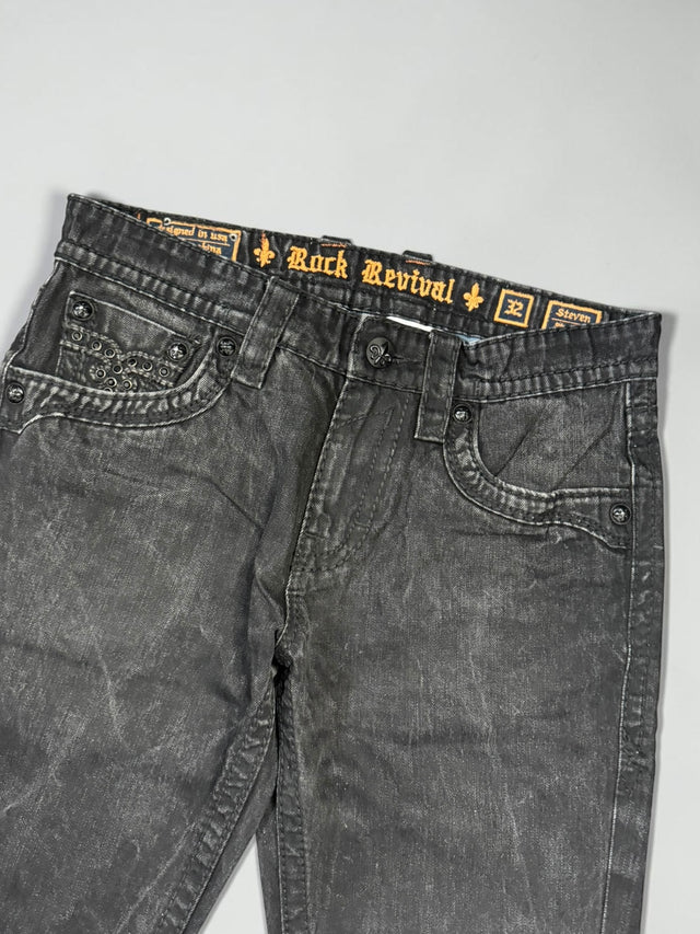 Rock Revival baggy/straight leg unisex designer jeans(w32)