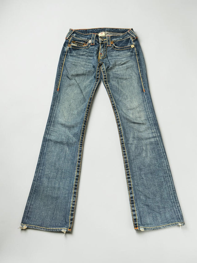 True Religion straight leg low waist women designer jeans(w24)