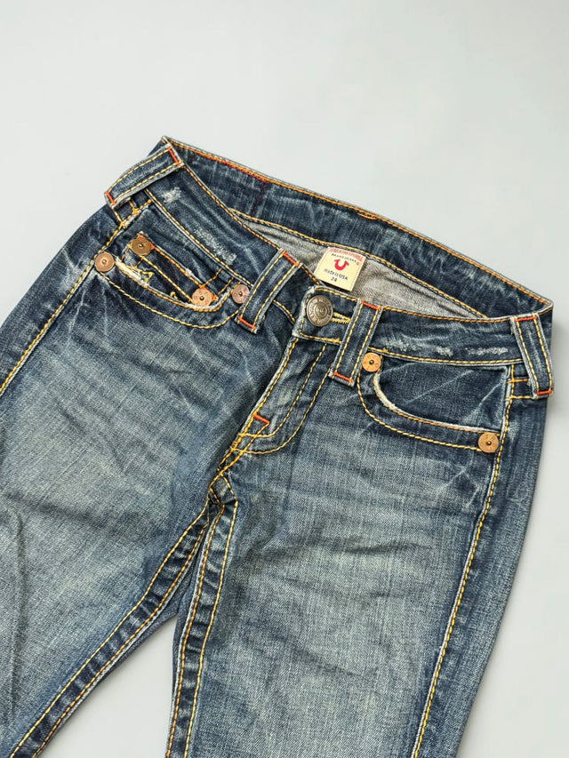 True Religion straight leg low waist women designer jeans(w24)